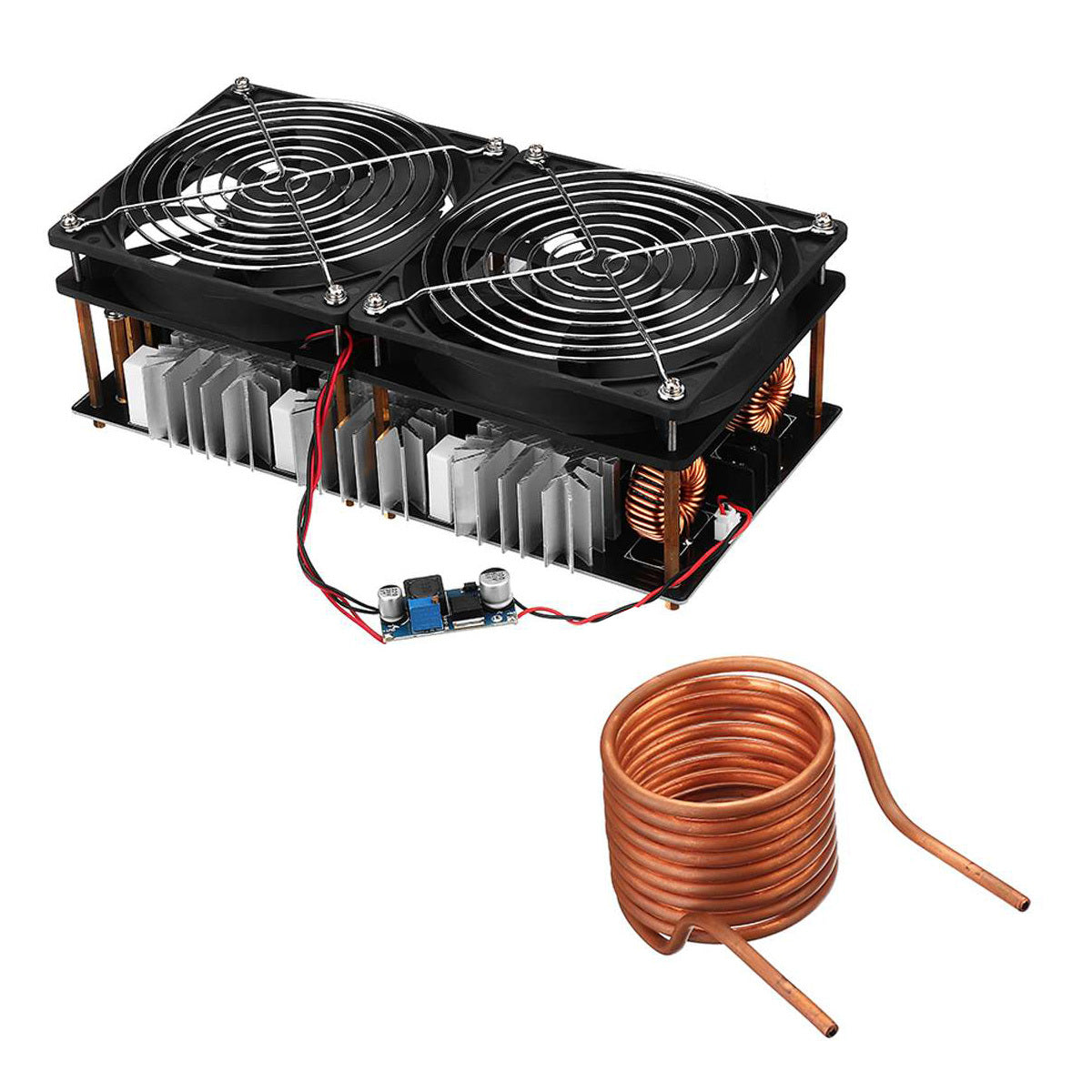 1800W/2500W ZVS Induction Heater Induction Heating Machine PCB Board Module Flyback Driver Heater Cooling Fan Interface+ Coil 2500W