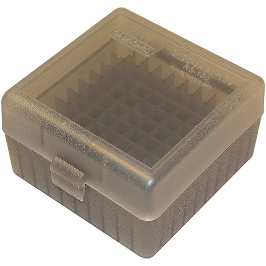 MTM Ammo Box 100 Round Flip-Top 223 204 Ruger 6x47 Clear Smoke