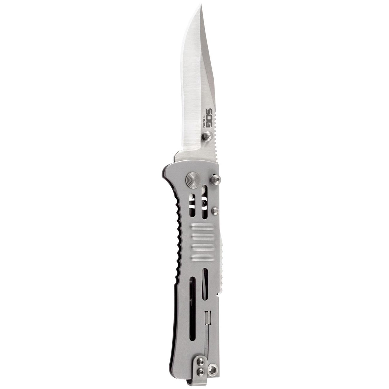 SOG SlimJim Folding Knife (Silver Straight Edge)