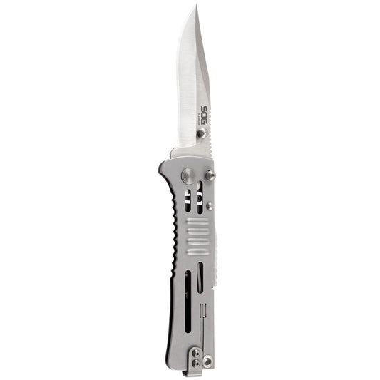 SOG SlimJim Folding Knife (Silver Straight Edge)