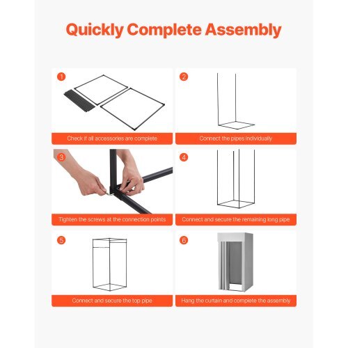 VEVOR Fitting Room, Dressing Room with Thick Polyester Curtains, Privacy Space with Shading Curtain and a Hook, for Boutique, Mall, Tailor's Store & Outdoor 39 x 39 x 78 in (Black and Gray-White)