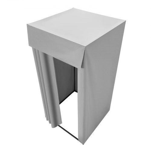 VEVOR Fitting Room, Dressing Room with Thick Polyester Curtains, Privacy Space with Shading Curtain and a Hook, for Boutique, Mall, Tailor's Store & Outdoor 39 x 39 x 78 in (Black and Gray-White)