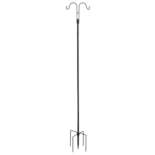 VEVOR Double Shepherds Hooks for Outdoor, 8 Pack 76 Inch Heavy Duty Bird Feeder Pole, 3/4 Inch Thick Garden Hooks for Hanging Hummingbird Feeder, Plant Baskets, Solar Light Lanterns,Wind Chimes