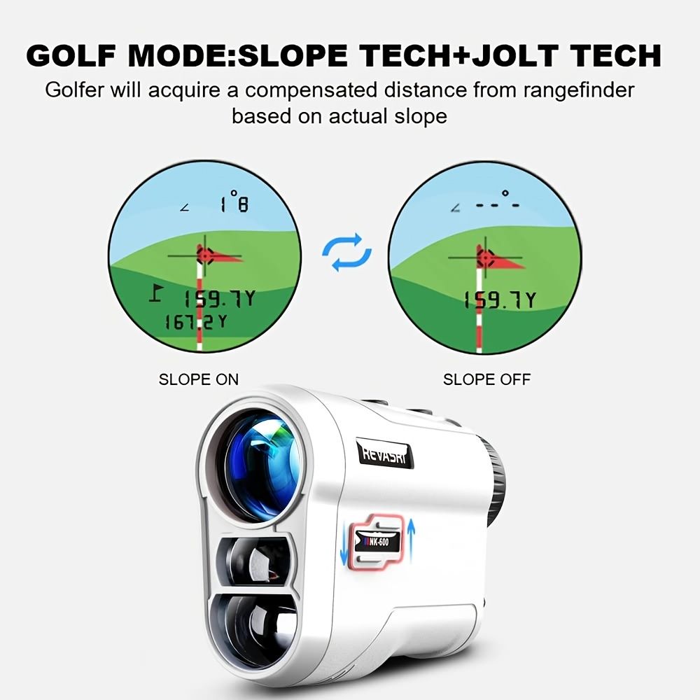 REVASRI Golf Rangefinder With Slope And Pin Lock Vibration; External Slope Switch For Golf Tournament Legal; Rangefinders With Rechargeable Battery 1000YDS Laser Range Finder