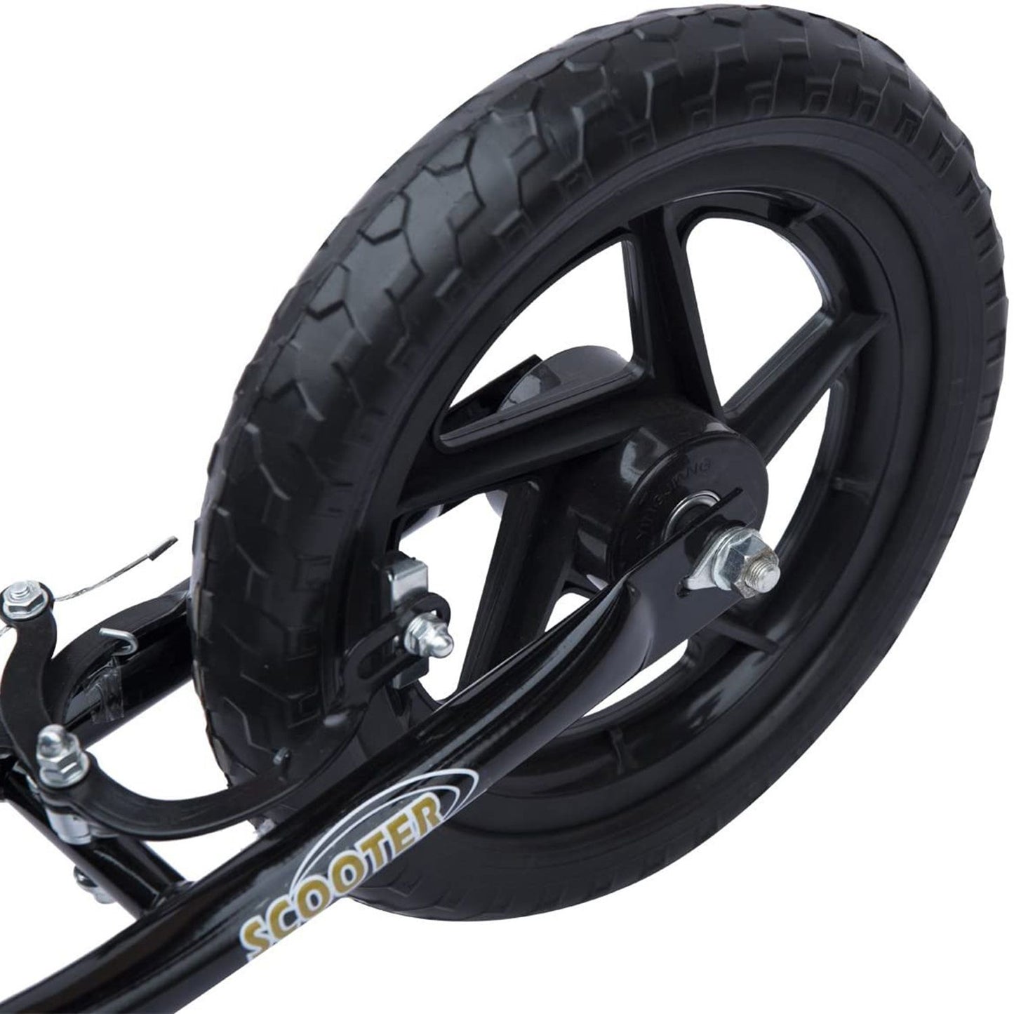 HOMCOM Kick Scooter for Kids 5-12 Years Old with Adjustable Height Handlebar, Non-slip Footplate, Big Wheels, Rear Brake, Black