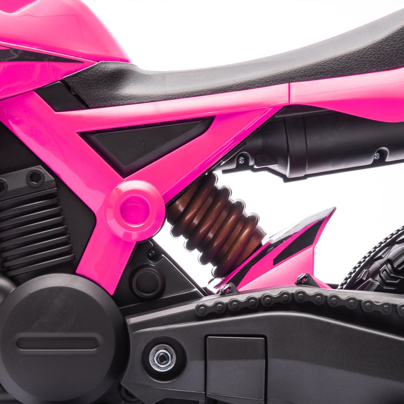 Qaba Kids Motorcycle, 6V Battery Powered Dirt Bike with Training Wheels, Horn & Start Sound, Electric Motorcycle for Kids 3-8 Years, Pink