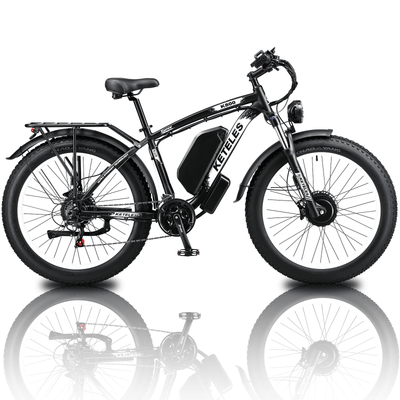 Electric Bike KETELES 48V 23AH Dual Motor 1000W*2 26"*4.0 MTB