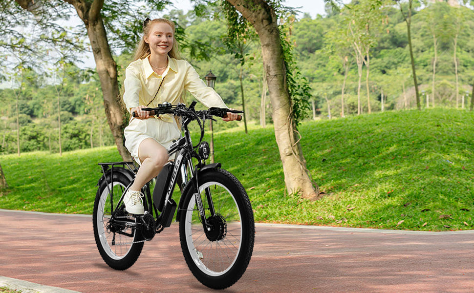 Electric Bike KETELES 48V 23AH Dual Motor 1000W*2 26"*4.0 MTB
