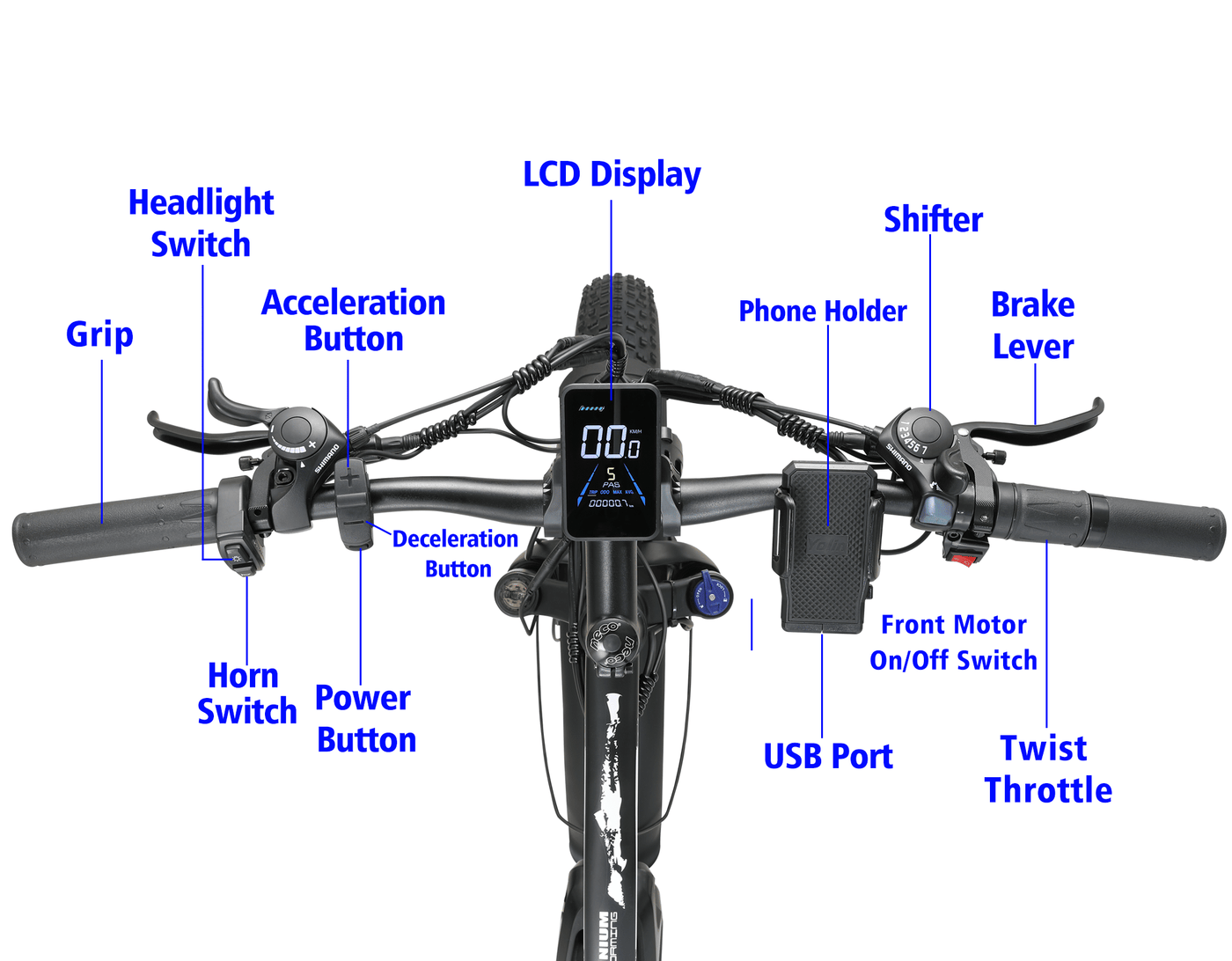 Electric Bike KETELES 48V 23AH Dual Motor 1000W*2 26"*4.0 MTB