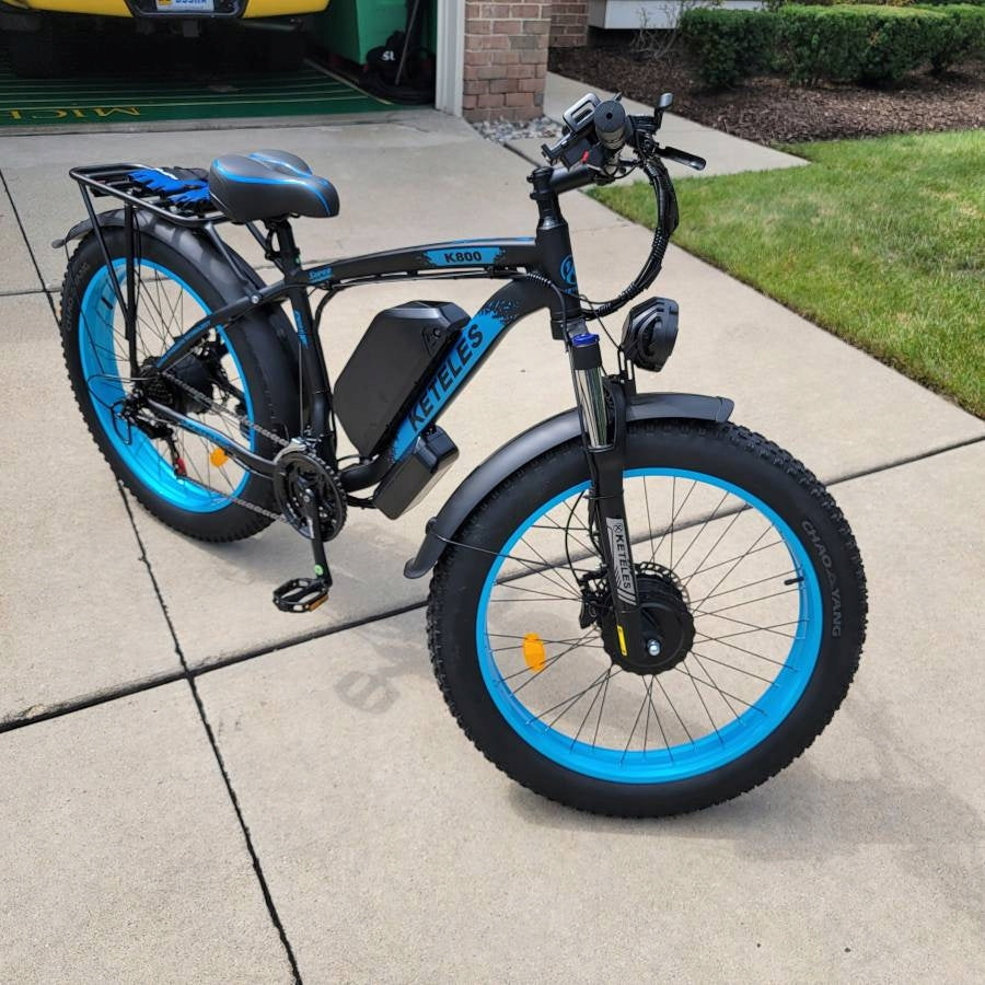 Electric Bike KETELES 48V 23AH Dual Motor 1000W*2 26"*4.0 MTB