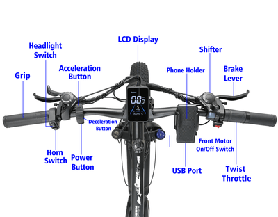 Electric Bike KETELES 48V 23AH Dual Motor 1000W*2 26"*4.0 MTB