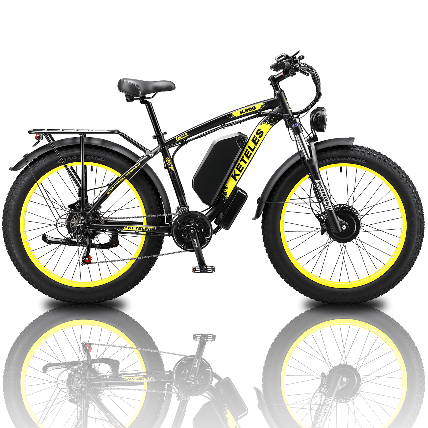 Electric Bike KETELES 48V 23AH Dual Motor 1000W*2 26"*4.0 MTB