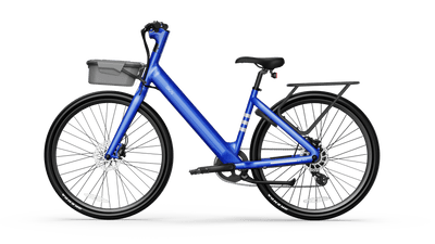 Minimalist Fitness Step-through e-Bike w/ up to 62 miles Max Operating Range and 20 MPH Max Speed - Bolt Blue