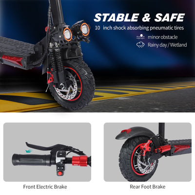WHOSU Adult Electric Scooter with Removable Seat, 1200W Motor, Max 35mph, 33 Miles, 11" Off Road Tires, Fast Electric Scooter for Adults, E Scooter w/ 4 Braking System