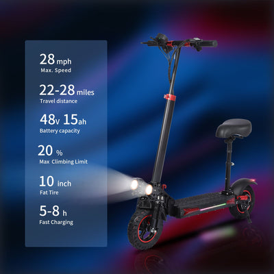 WHOSU Adult Electric Scooter with Removable Seat, 1200W Motor, Max 35mph, 33 Miles, 11" Off Road Tires, Fast Electric Scooter for Adults, E Scooter w/ 4 Braking System