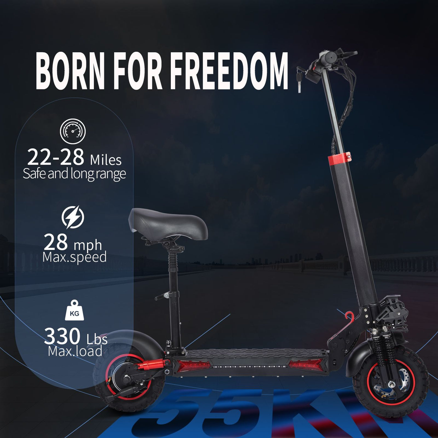 WHOSU Adult Electric Scooter with Removable Seat, 1200W Motor, Max 35mph, 33 Miles, 11" Off Road Tires, Fast Electric Scooter for Adults, E Scooter w/ 4 Braking System