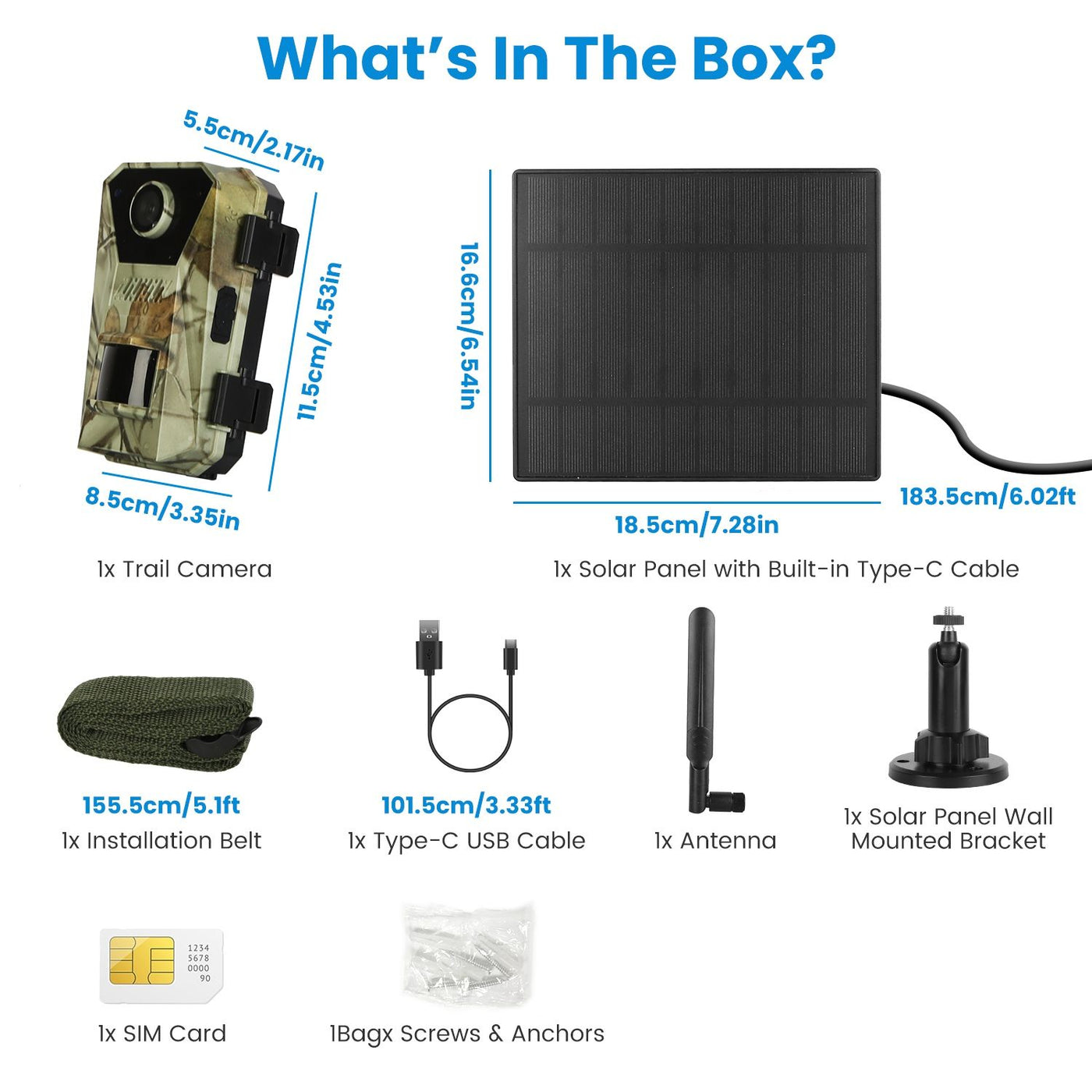4G 4K 30FPS Solar Trail Camera Outdoor Wildlife Camera Motion Activated IP66 Waterproof with 140ºViewing Angle No Glow Night Vision SIM Card APP Control No WiFi Needed